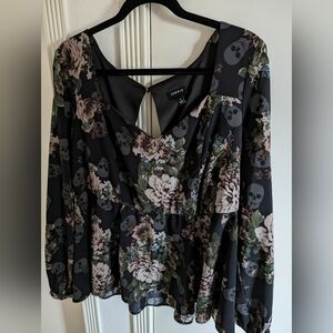 Floral and Skull print Blouse